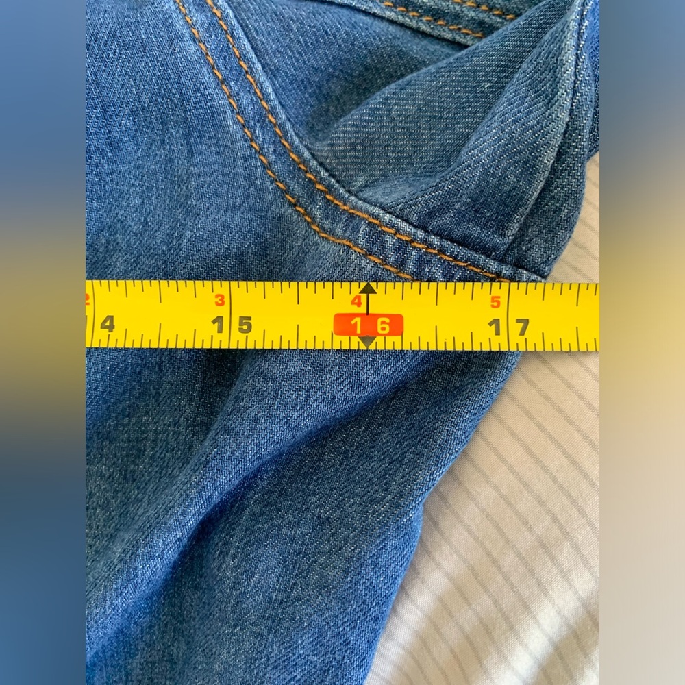 Me + Em Denim Jean Dress Women’s Size 4 Long Zip - Picture 4 of 5
